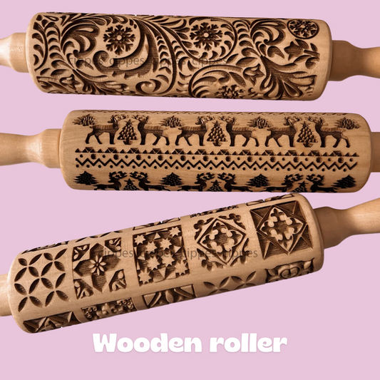 Christmas cookie wooden roller (Eco-Friendly)